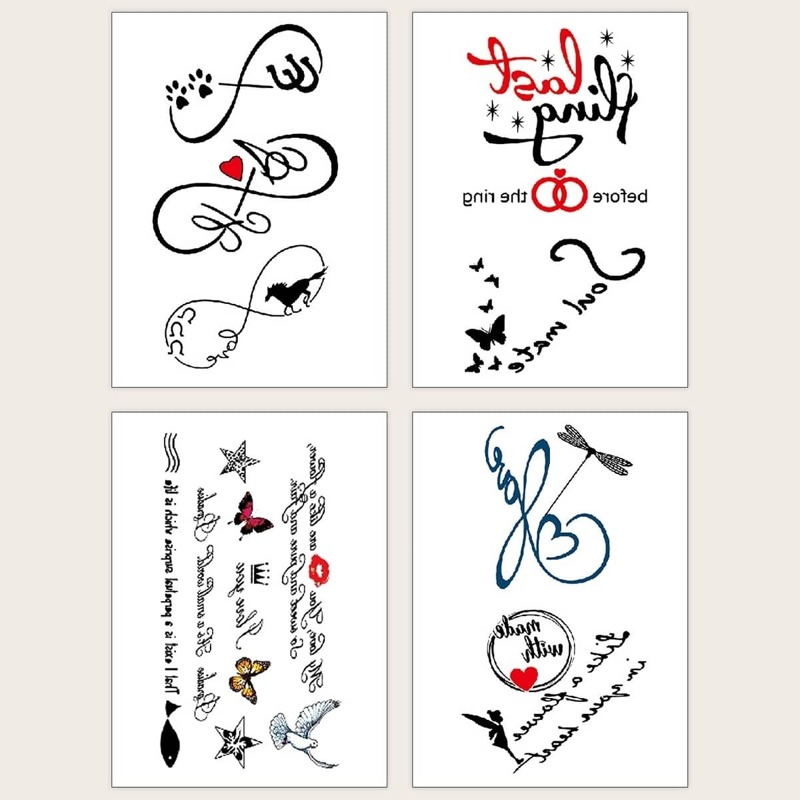 

Mix Pattern Tattoo Sticker 4sheets, Multicolor