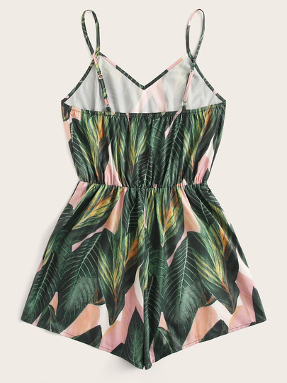 Combishort à imprimé tropical