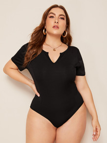 Plus Skinny V-neck Bodysuit