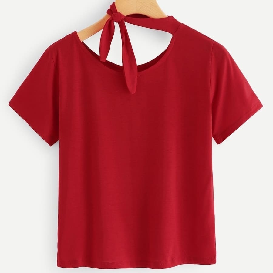 

Plus Knot Solid Tee, Red