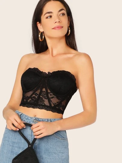 underwire bustier crop top