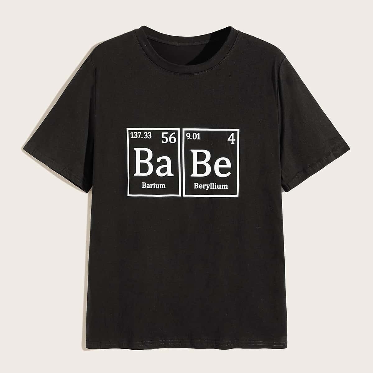 

Guys Letter Print Tee, Black