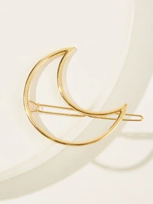 Moon Shaped Hairpin 1pc Casual - Gold - View 1