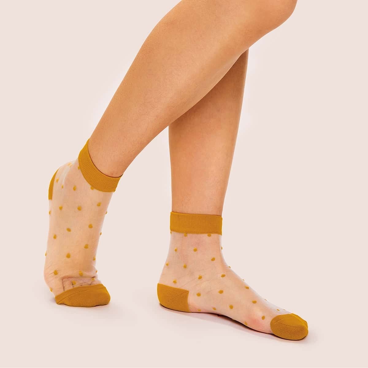 

Polka Dot Mesh Ankle Socks 1pair, Multicolor