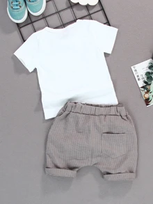 Toddler Boys Bow Front Tee & Stripe Shorts - Multicolor - View 2