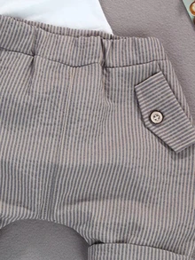 Toddler Boys Bow Front Tee & Stripe Shorts - Multicolor - View 3