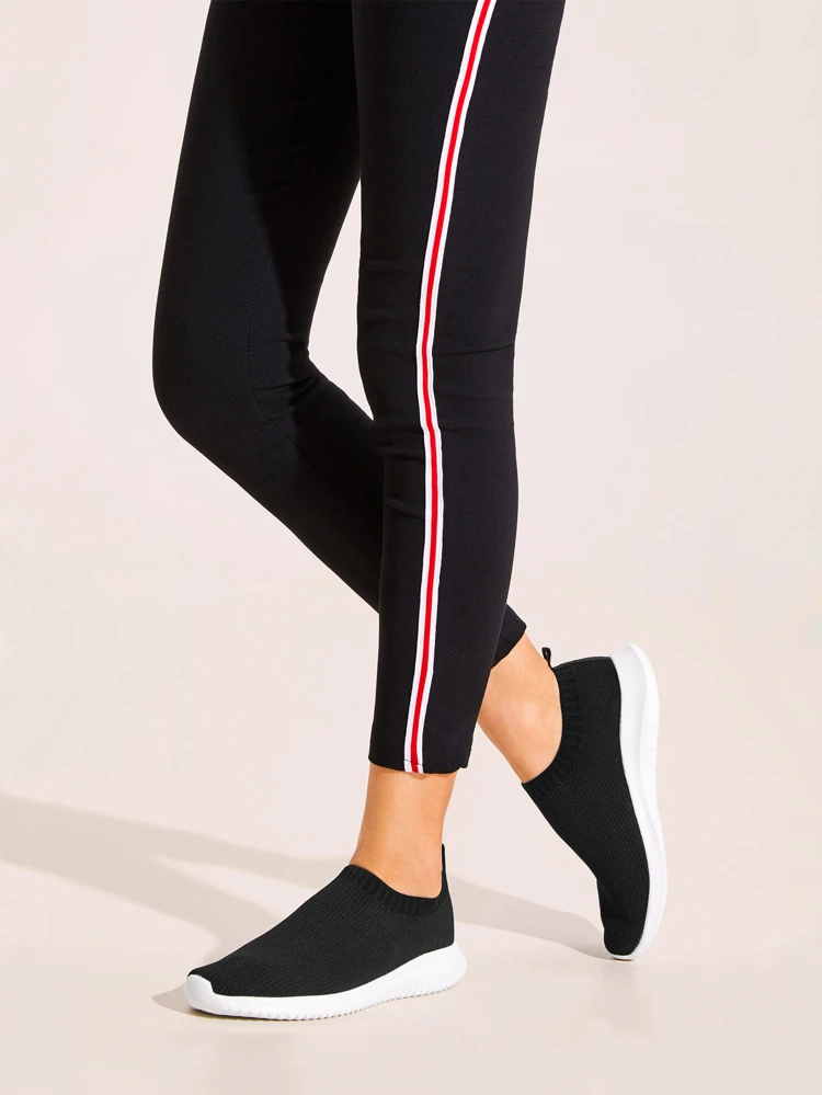 slip on knit trainers