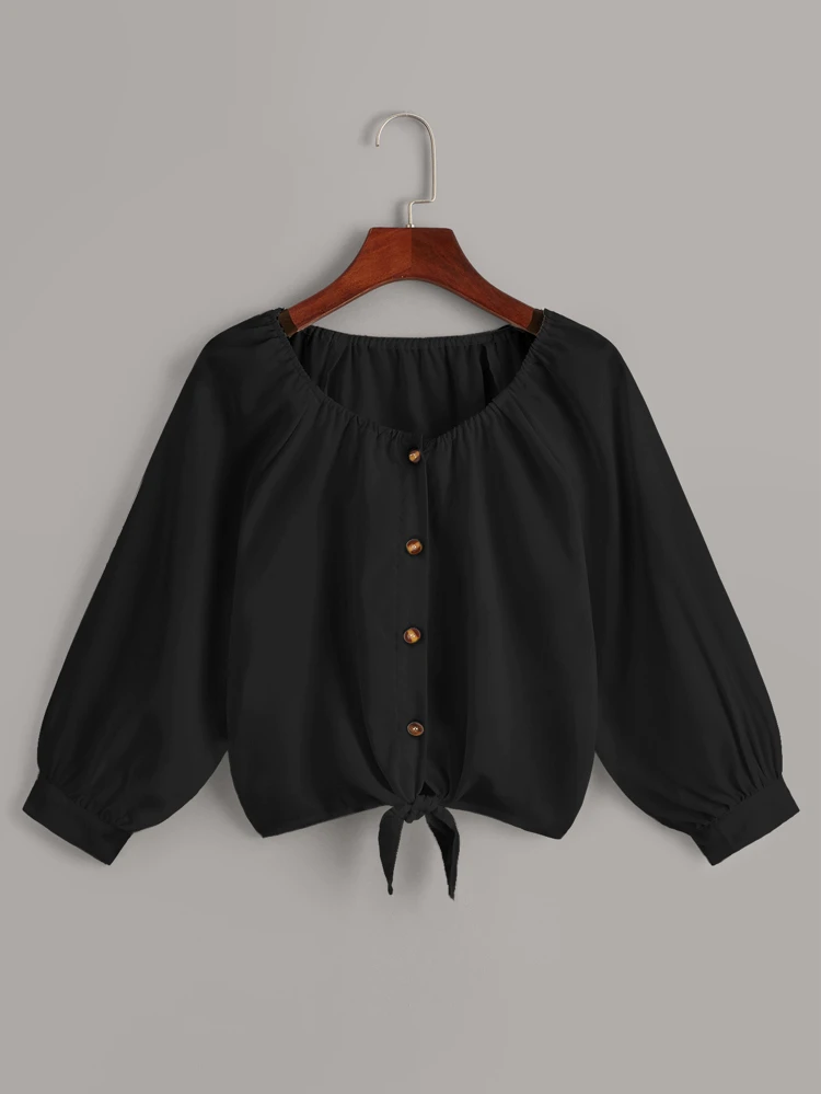 shein knot hem top