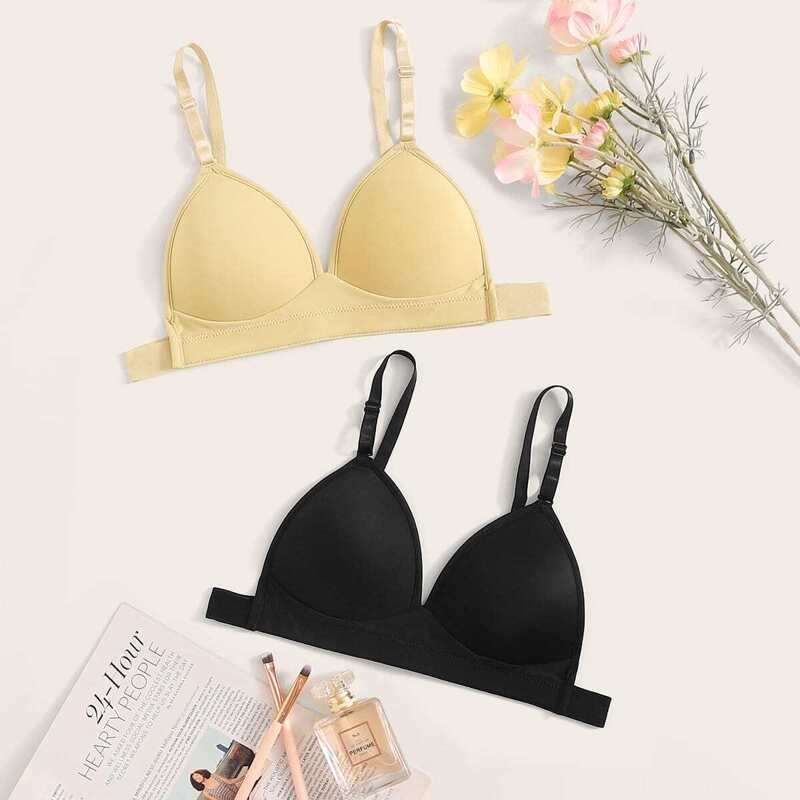 

Adjustable Strap Bra Set 2pack, Multicolor