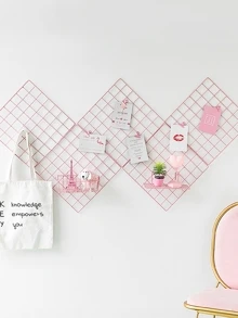 1pc Wall Hanging Decorative Rack, Modern Pink Grid Design Hanging Decoration For Home,Home Decor ,Room Decor,Wall Decor Gifts Birthday Graduation - Pink - View 6