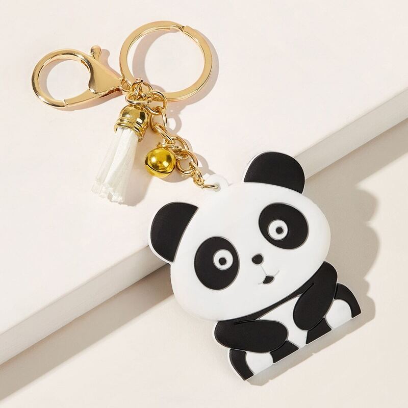 

Panda Charm Keychain, Black and white