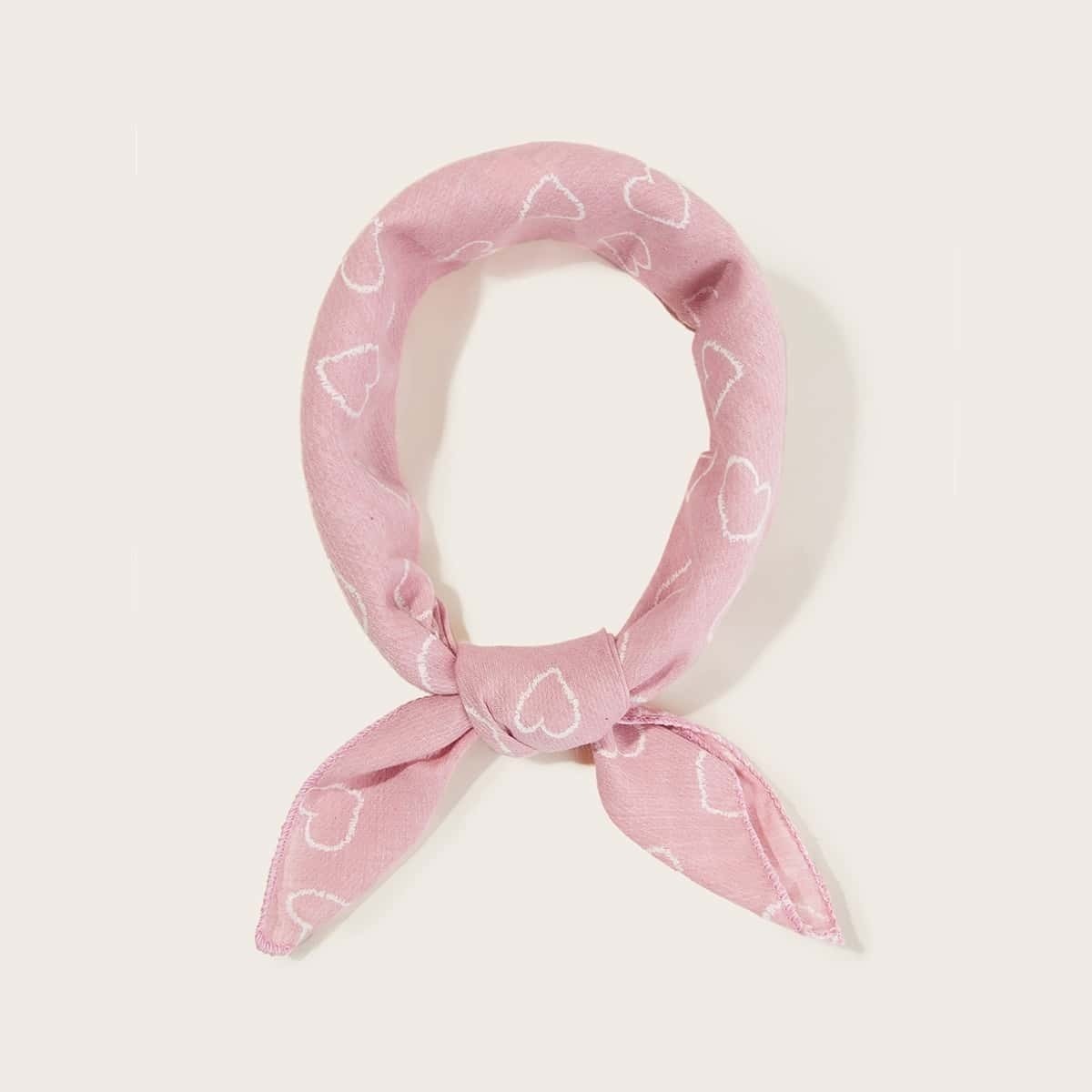 

Heart Pattern Bandana, Pink