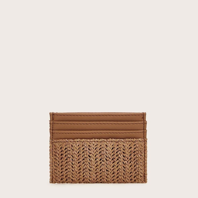 

Woven Purse With Card Holder, Brown