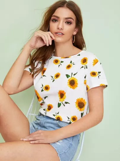 blusa de girasoles shein