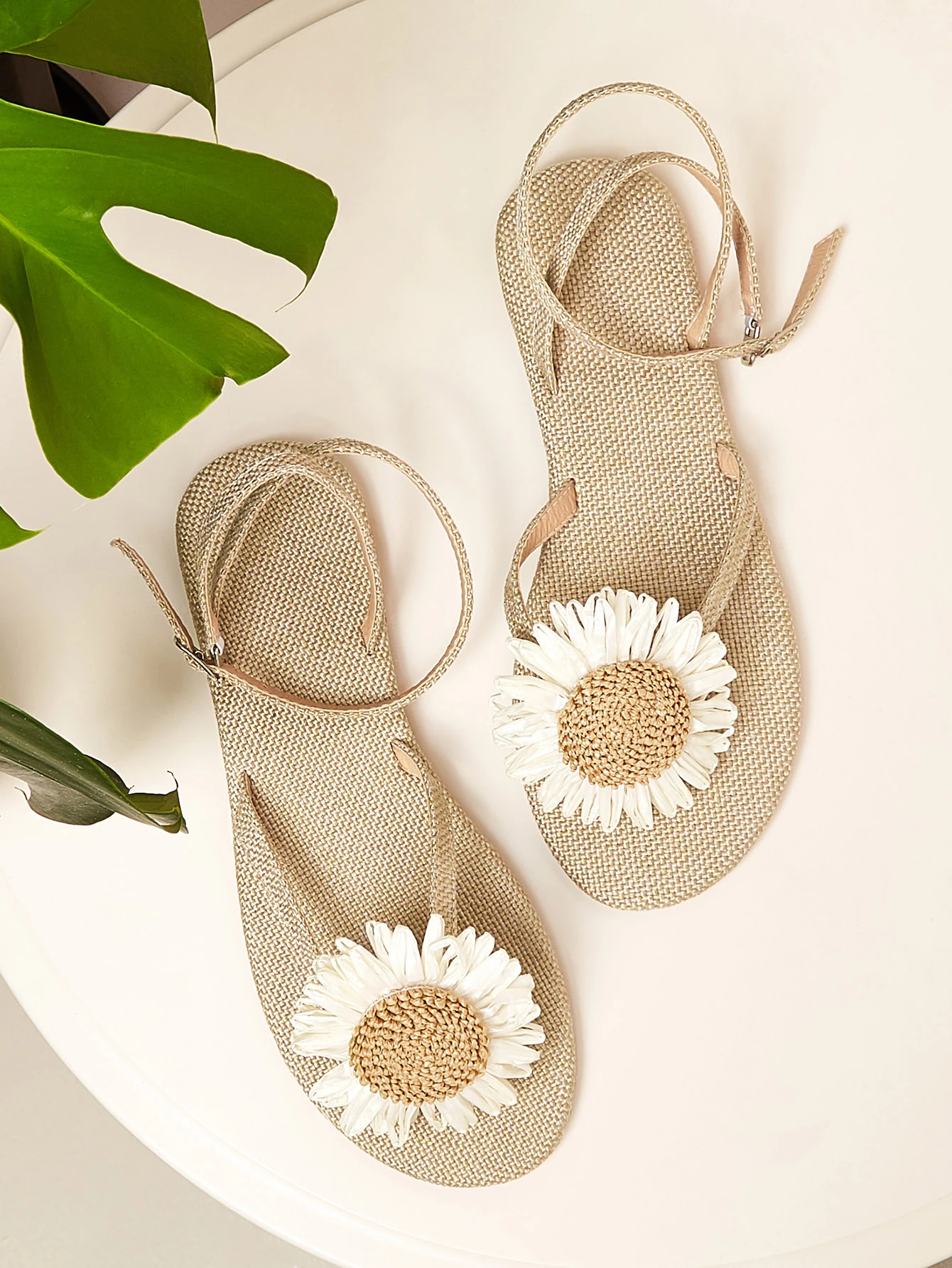 floral toe post sandals