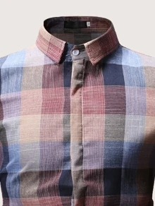 Manfinity Men Plaid Single Breasted Shirt - Multicolor - View 4