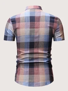 Manfinity Men Plaid Single Breasted Shirt - Multicolor - View 2