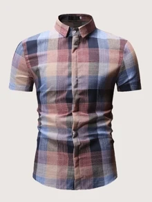 Manfinity Men Plaid Single Breasted Shirt - Multicolor - View 1