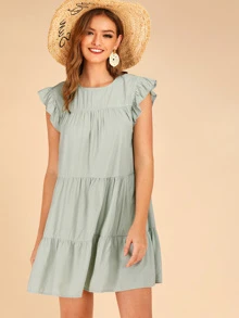 蝴蝶袖娃娃洋裝