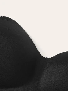 Crisscross Back Seamless Bra With Clear Strap - Black - View 4