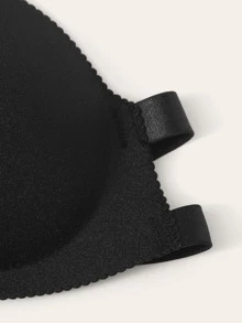 Crisscross Back Seamless Bra With Clear Strap - Black - View 5
