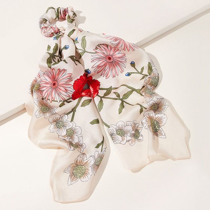 

Flower Pattern Hair Scrunchie Scarf 1pc, Multicolor