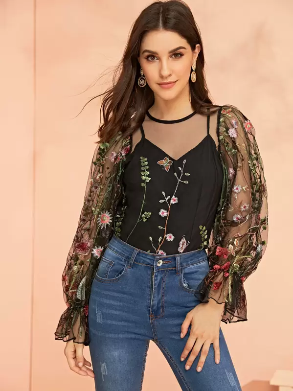 shein sheer top