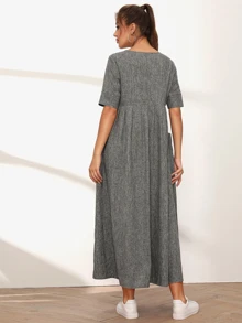 SHEIN Pocket Front High Waist Dress