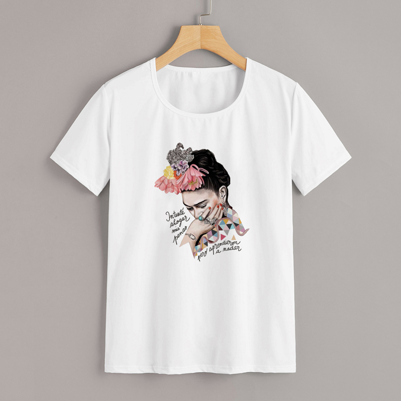 

Frida Kahlo Short Sleeve Graphic Tee, White
