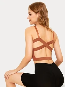 Ladder Cut-out Back Bralette - Rust Brown - View 1