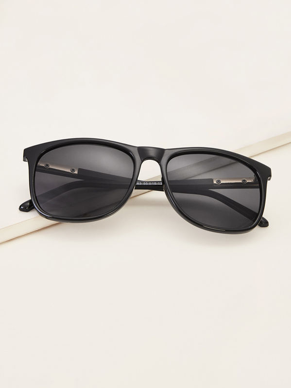 Men Solid Frame Flat Lens Sunglasses SHEIN USA