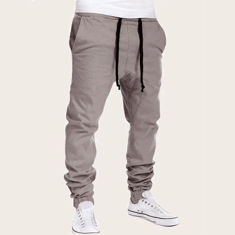 

Guys Drawstring Waist Solid Pants, Grey