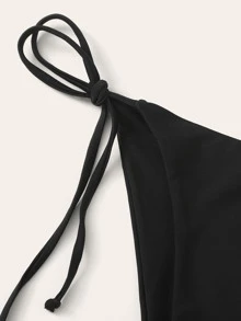 SHEIN Swim Summer Beach Tie Side Swimming Panty - Black - View 4