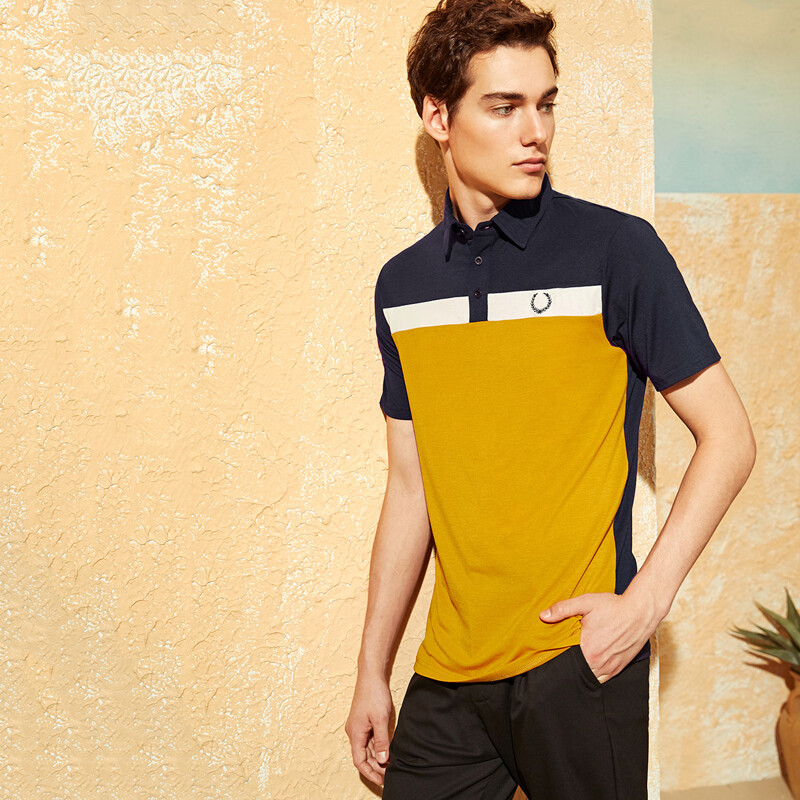 

Guys Embroidery Detail Colorblock Polo Shirt, Multicolor