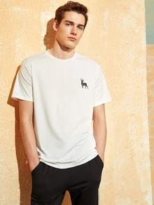 Manfinity Men Deer Print Top - White - View 1