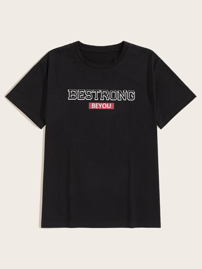 Men Letter Print Tee