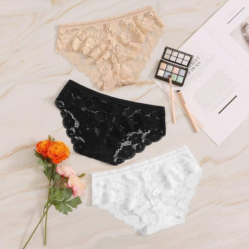 

Floral Lace Panty Set 3pack, Multicolor