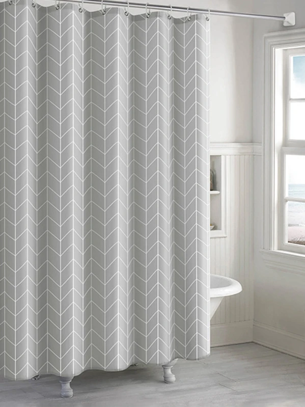Geometric Pattern Shower Curtain With 12hooks Geometric Pattern Shower Curtain With 12hooks