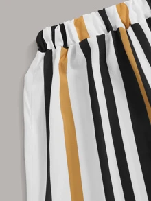 Striped Cami Top With Wide Leg Pants - Multicolor - View 5