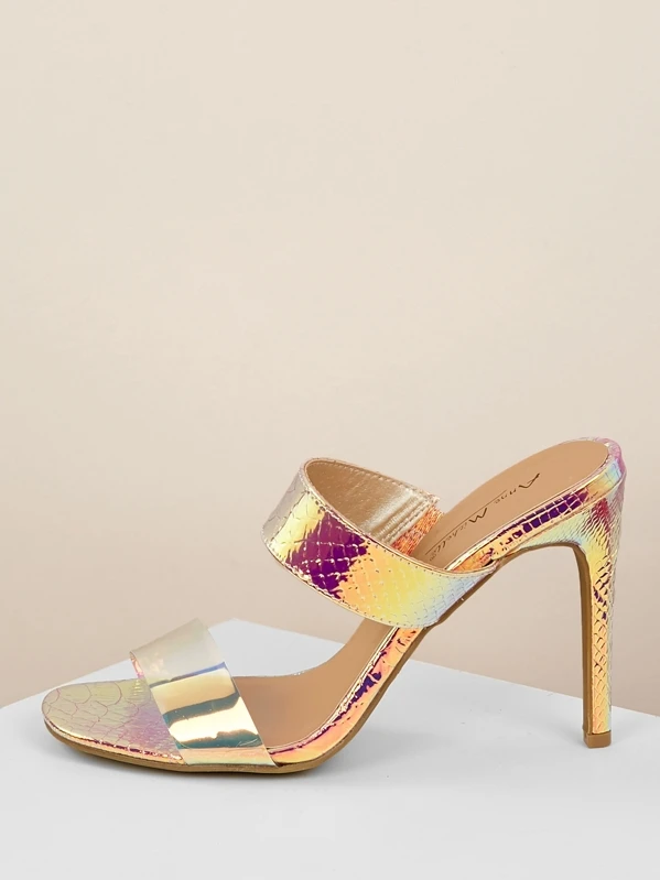 iridescent snakeskin heels