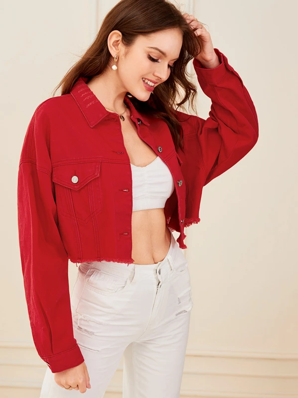 shein cropped denim jacket