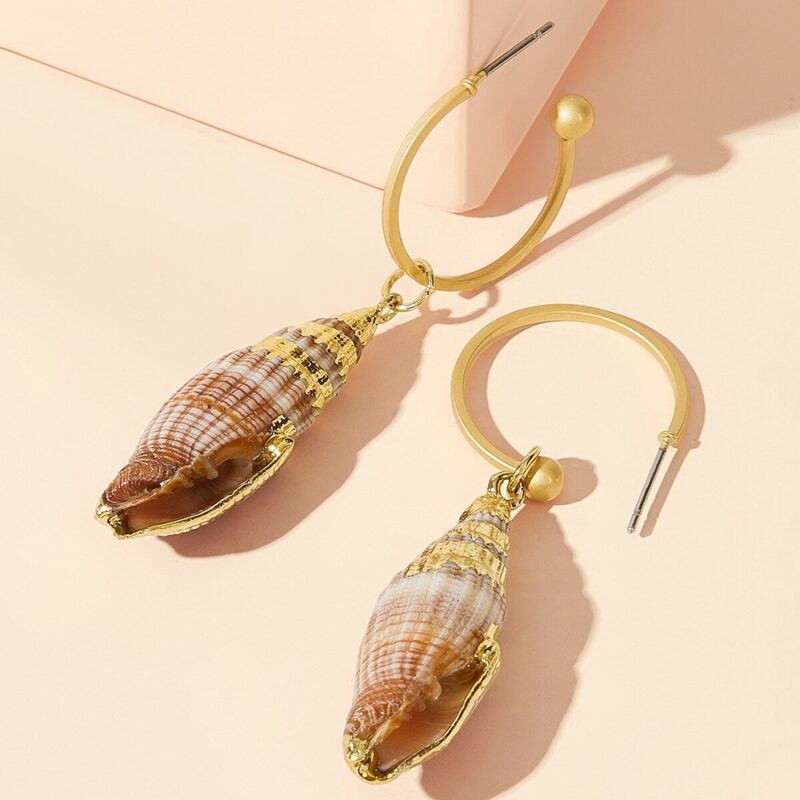 

Ring Decor Shell Drop Earrings 1pair, Multicolor