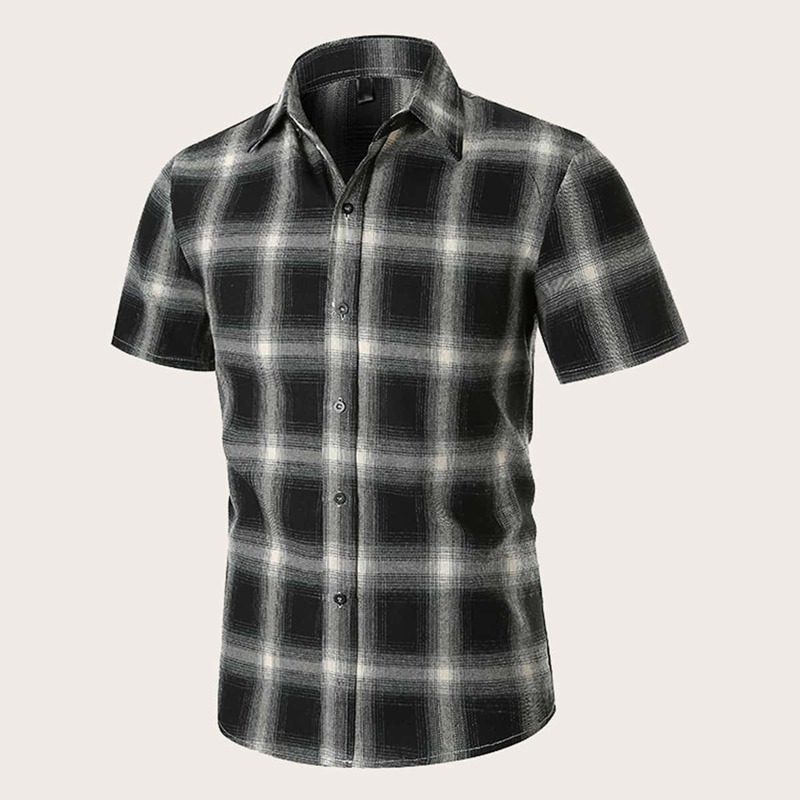 

Guys Plaid Print Button Front Shirt, Multicolor