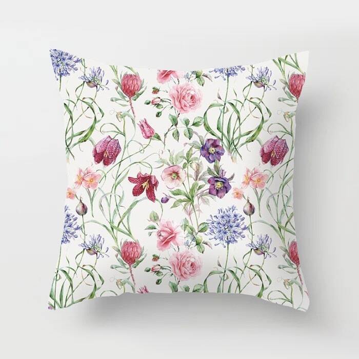 

Floral Overlay Print Cushion Cover, Multicolor