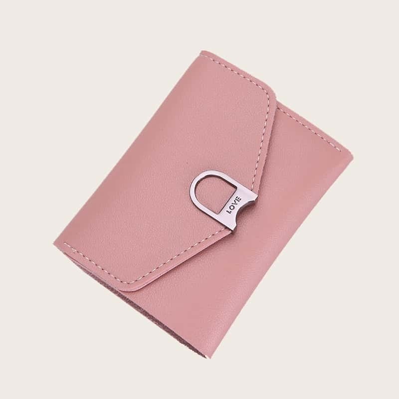 

Fold Over Metal Detail Purse, Pink