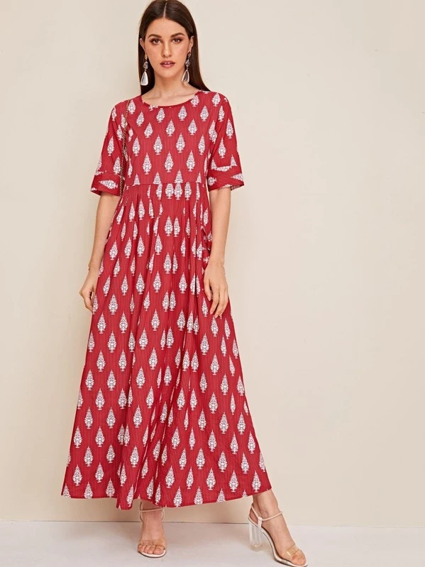 red maxi dress shein