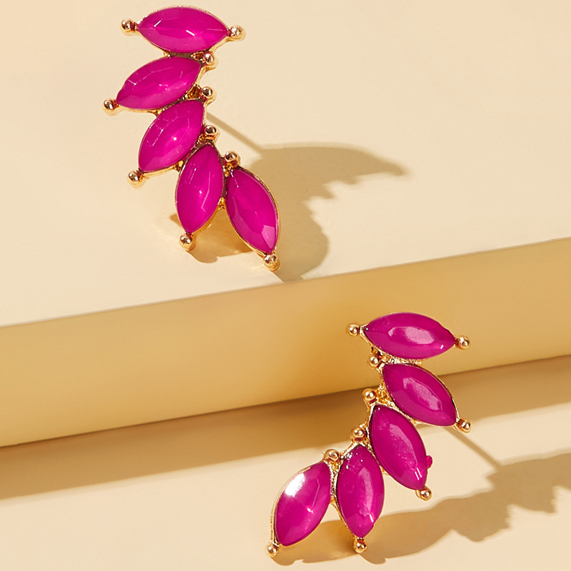 

Faux Gemstone Stud Earrings 1pair, Hot pink