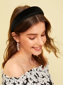 Solid Padded Headband - Black - View 1