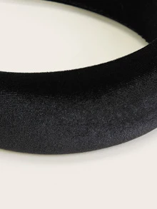 Solid Padded Headband - Black - View 3