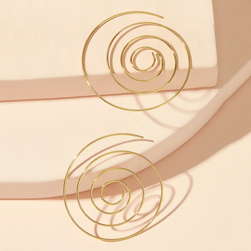 

Spiral Shaped Earrings 1pair, Gold